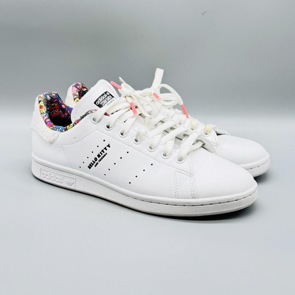 Adidas Originals Shoes Womens 8.5 White Leather Hello Kitty Stan Smith Sneakers - Picture 2 of 13